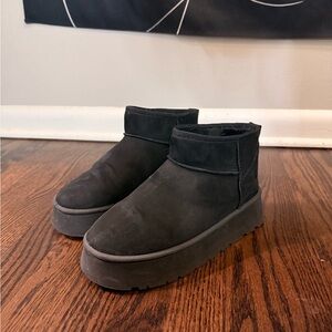 Black Platform Ankle Winter Boots